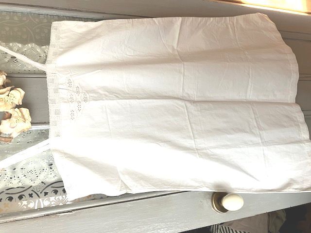 フランスアンティーク,カットワークレース,コットンキャミソール